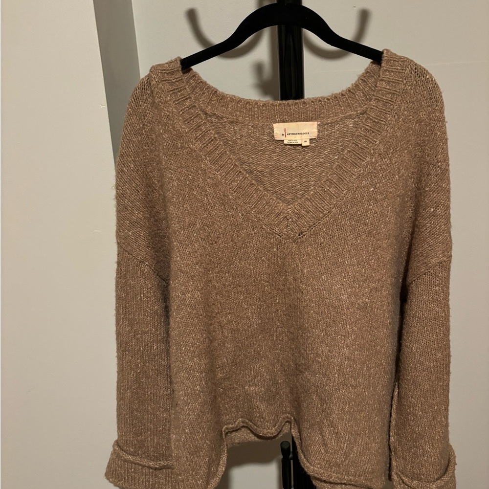Anthropologie cozy Tan Sweater